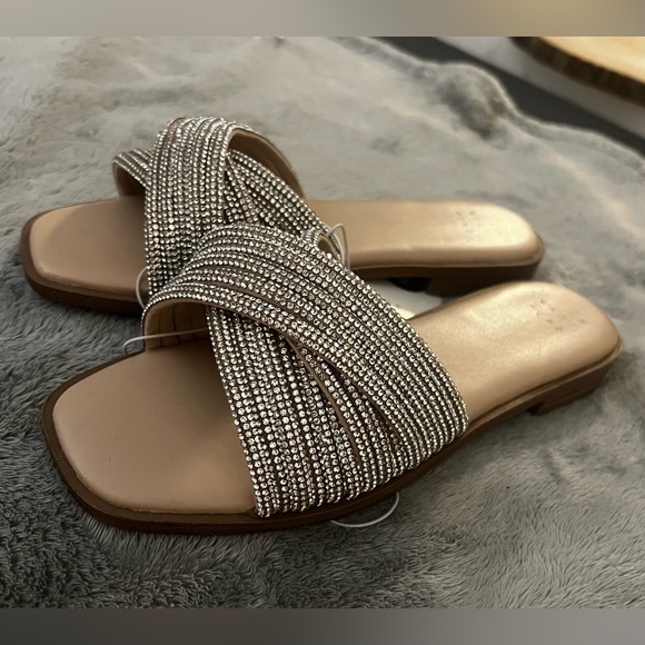 NWT Rhinestone Slides A New Day (Target) Slides Square Toe - Picture 7 of 7